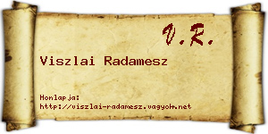 Viszlai Radamesz névjegykártya